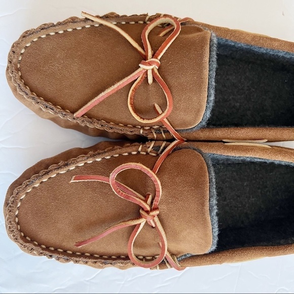 POLO RALPH LAUREN Suede Slip-On Fleece-Lined Moccasin Slipper Size 7D - Picture 3 of 14